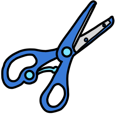 a blue pair of safety scissors
